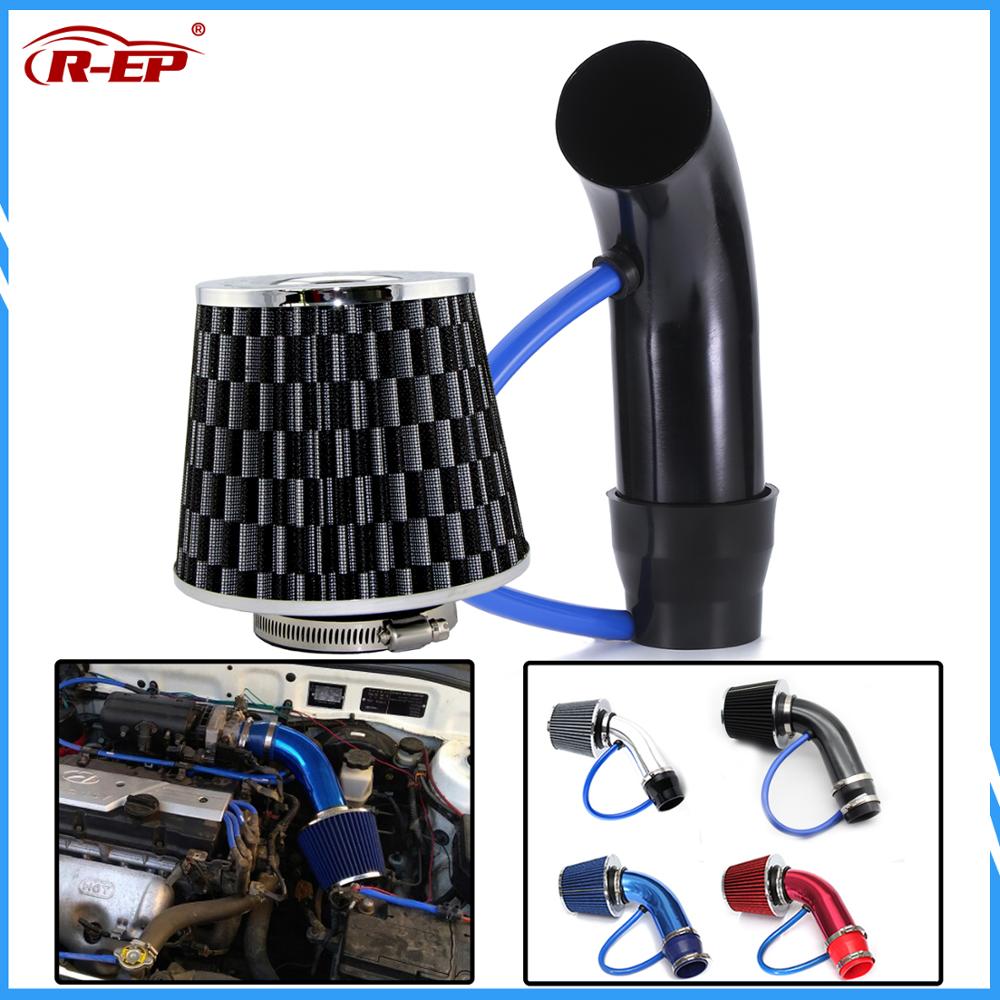 Kit de admisión Universal con filtro, tubo de conducto de 3 pulgadas con manguera fría de goma de 63mm a 76mm, tubo Turbo de inducción de alta potencia