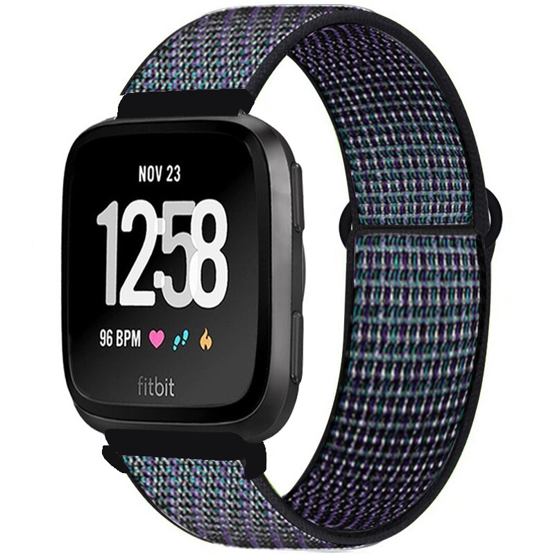 Strap for Fitbit Versa 2 band correa Smart watch replacment Watchband Nylon Sport Loop Bracelet correa Fitbit Versa 2 band: Hyper Grape