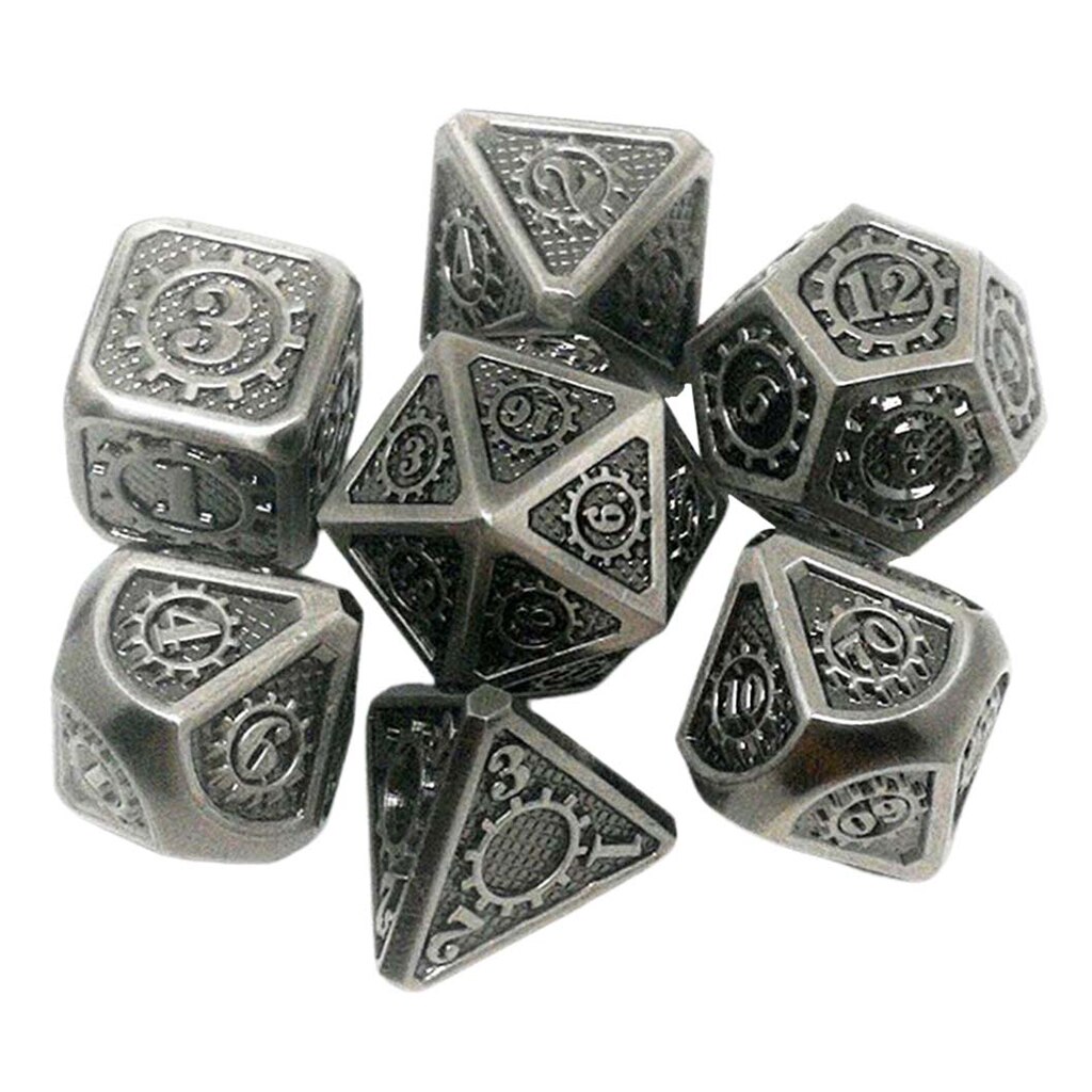 7Stck polyedrisch Multi-einseitig Metall Pro Drachen Waage DnD Pfadfinder RPG würfelt: 01