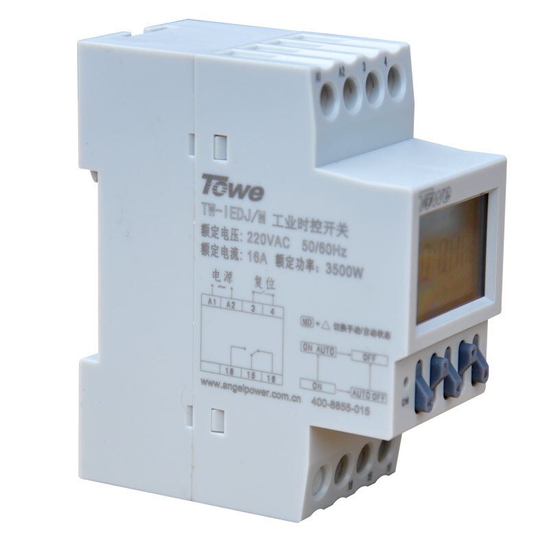 TOWE interrupteur électrique triphasé 220V 3500W | M, minuterie industrielle, interrupteur d'alimentation, rail/micro-ordinateur