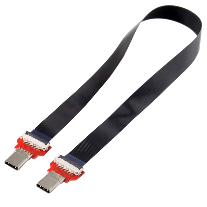 20cm fpc flat usb 3.1 type-c usb-c hann til hann datakabel til macbook & laptop & telefon og stasjon