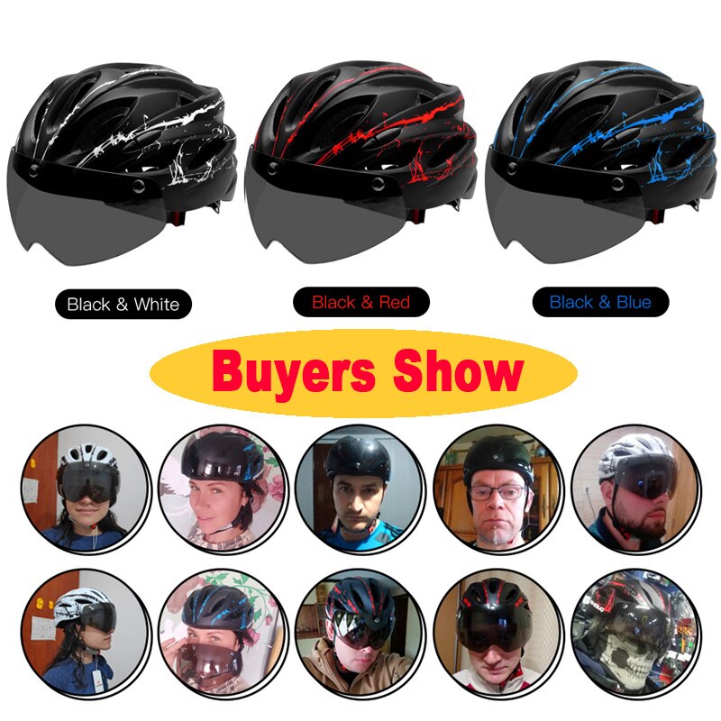 Upgrade Maat Verstelbaar Fiets Helm Met Bril Afneembare Schedel Cap Voor Mannen Vrouwen Jeugd Fietsen Road Mountain Fietsen