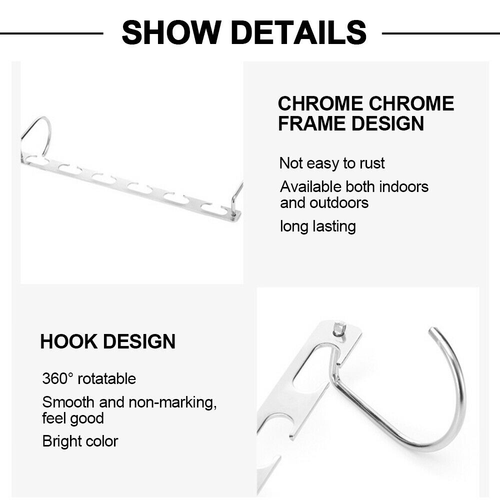 2 Stuks Of 1Pcs Metalen Cascading Wonder Hangers Space Saver Closet Organizer Kledingrek