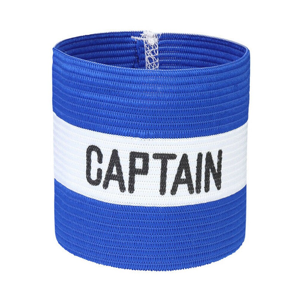 Leider Elastische Sport Accessoires Captain Armband Symbool Voetbal Rugby Hockey Outdoor Speeltuin Sterke Kleverigheid Mouwen Badge: Blauw