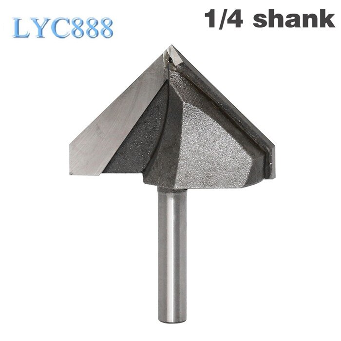 1pc 1/4 Shank 1-3/4"x 30mm V Groove V-Groove Router Bit 90 Degree V Grooving Sign Lettering Chamfer End Mills