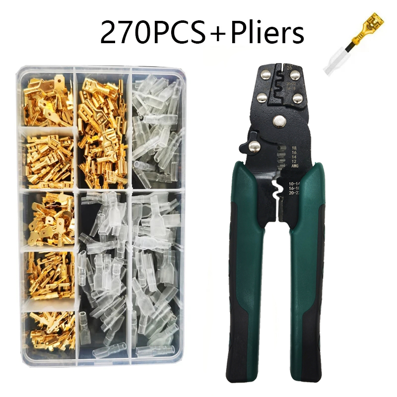 Multi-function Mini Electric Terminal Crimping Pliers With Wire Stripping Cutting Hand Crimping Tool Multiple Connector Kits: green