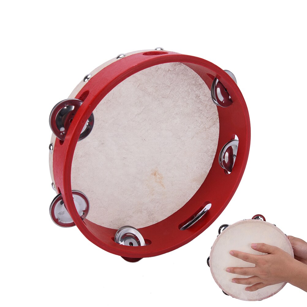 8 "Red Musical Tamboerijn Tamborine Drum Ronde Percussie Voor Ktv Partij