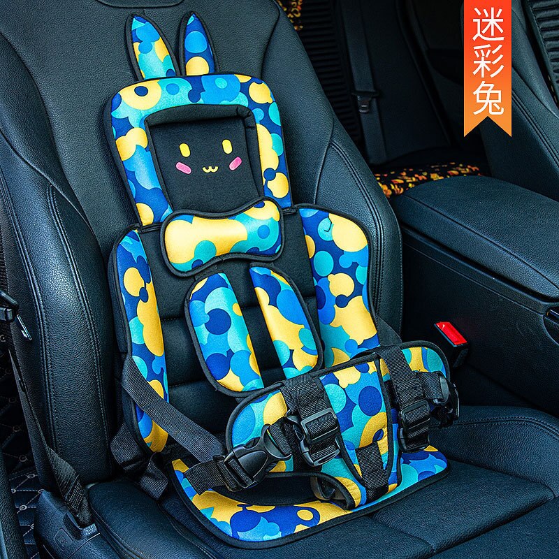Portable Child Safety Seat Removable and Washable Baby Safety Seat With Belt Safe Child Sitting Chair Cushion: Camouflage rabbit
