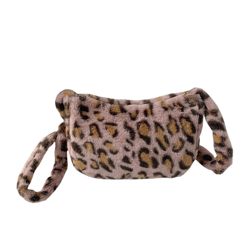 Luipaard kleine crossbody tassen voor vrouwen vintage pluizige bont dames schoudertas mini sac a main femme handtas bolsas