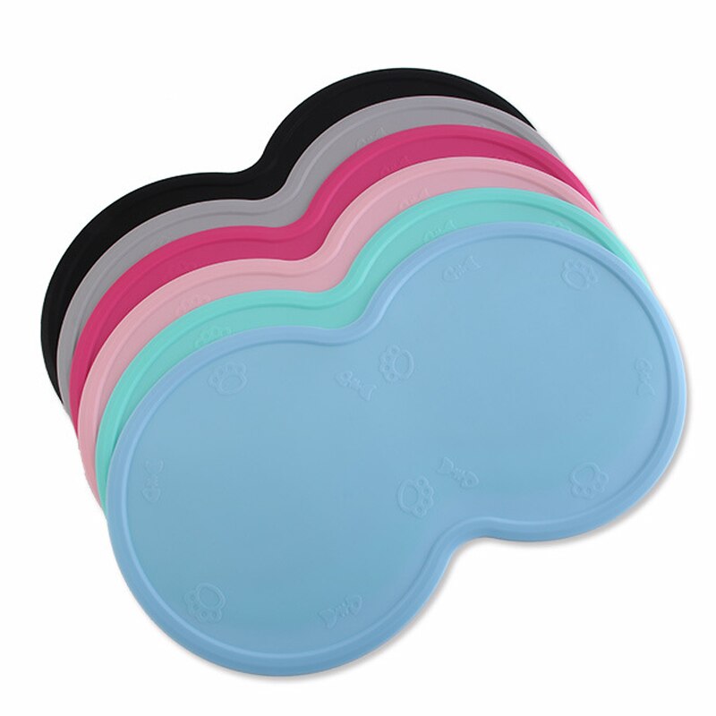 Silicone Waterproof Pet Feeding Mat Double Dog Bowls Dog Wear-resistant Pet Water Food Holder Cat Feed Bowl Mats