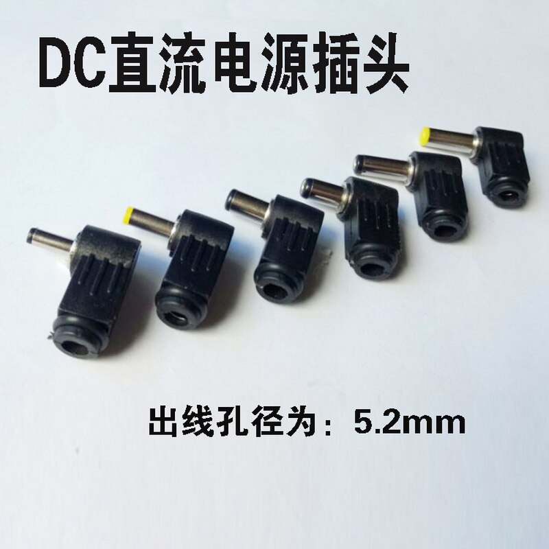 5 stk 5.5 x 2.5 5.5 x 2.1 4.8 x 1.7 4.0 x 1.7 3.5 x 1.35 3.5 x 1.1 2.5 x 0.7 mm han dc strømstik stik vinkel 90 grader l formede stik