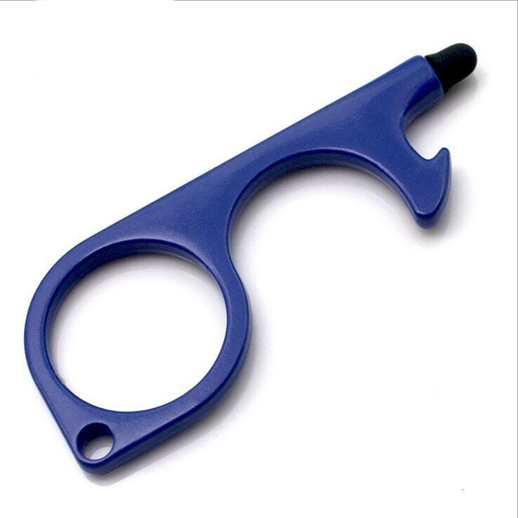 Outil d'ouverture de porte sans contact ouvre-porte mains libres outil de porte-clés sans contact pour poignées bouttonstouchscreen décapsuleur: Dark Blue