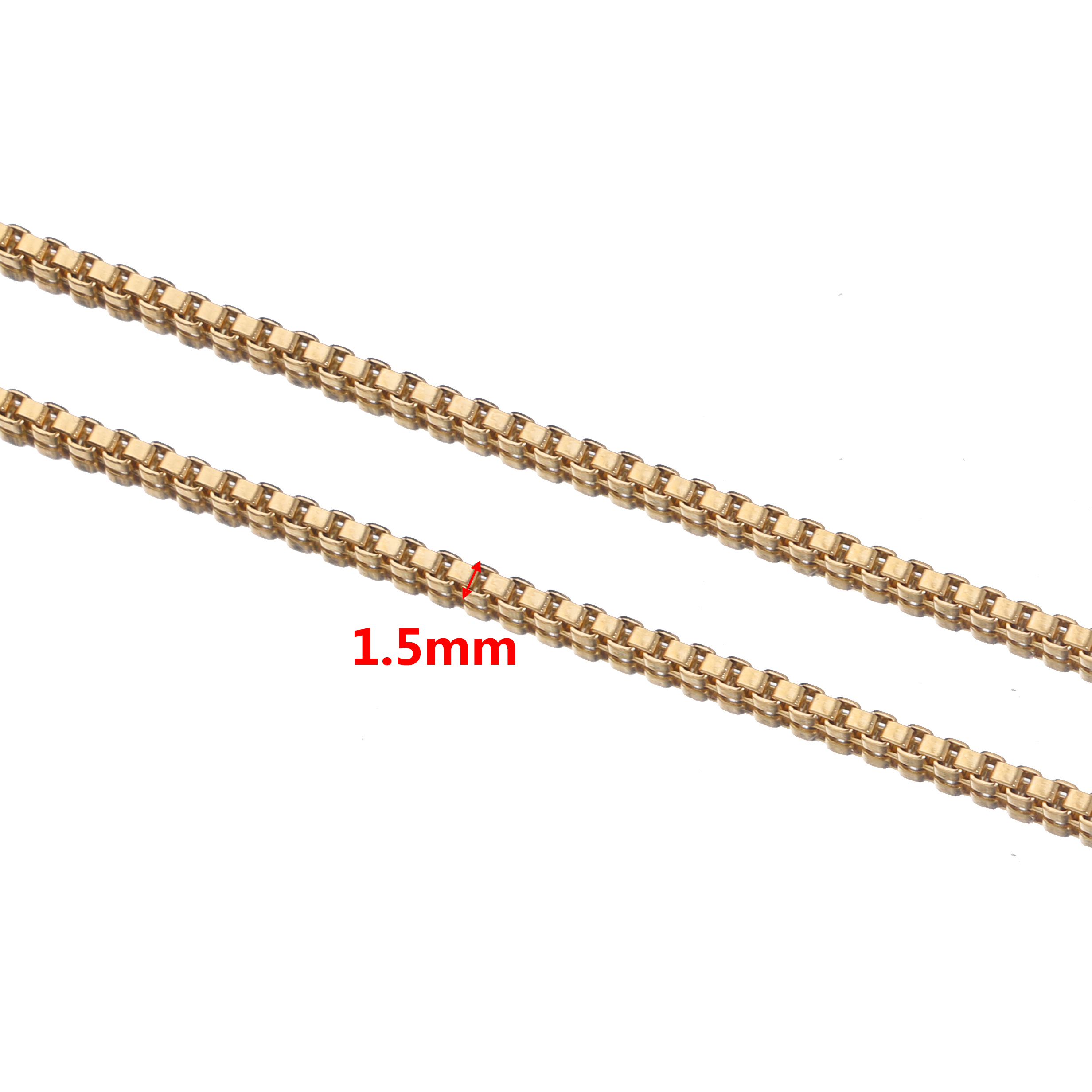 2 Meters 1.5mm Width Stainless Steel Gold Square Box Chain for Women Necklace Making DIY Handmade Jewelry Findings