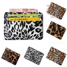 Nieuwkomers Kleine Mini Leopard Patroon Pu Lederen Bank Zaken Id-kaart Houder Wallet Case Voor Mannen Vrouwen Met 6 Slots