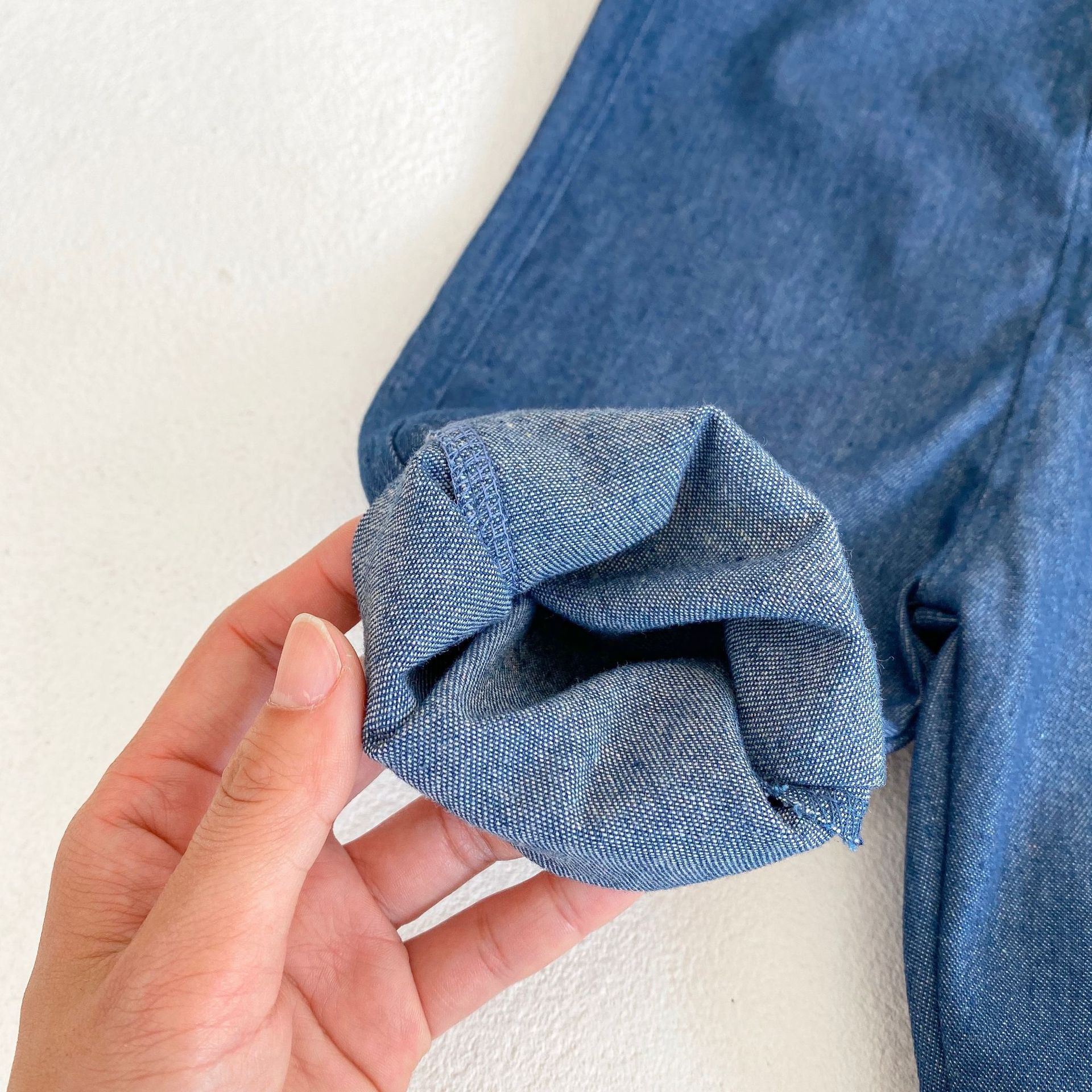 Jean à bretelles en coton et Denim pour bébé, pantalon à la pour garçon de 0 à 2 ans, printemps et automne, 1055B
