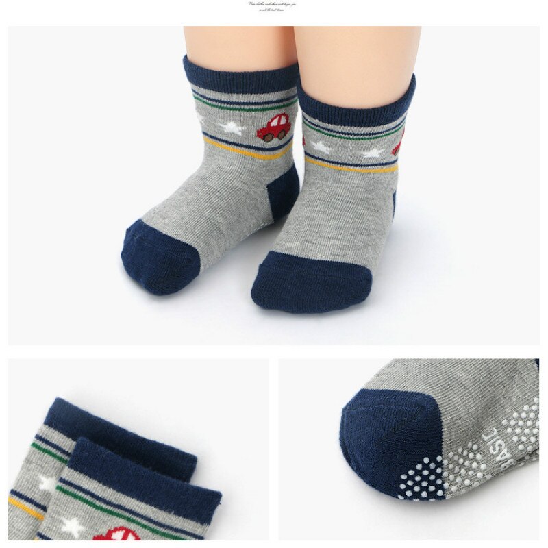 5 Paare/los Cartoonbaby Socken freundlicher Baby Jungen nicht-Schleudern Socken 1-3-jahr