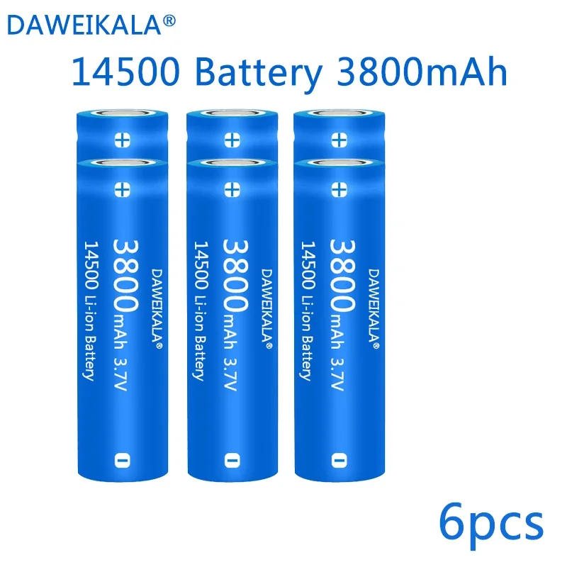 Nueva batería de iones de litio 14500, batería recargable de 3,7 V y 3800mah para linterna, linterna LED, juguetes + cargador