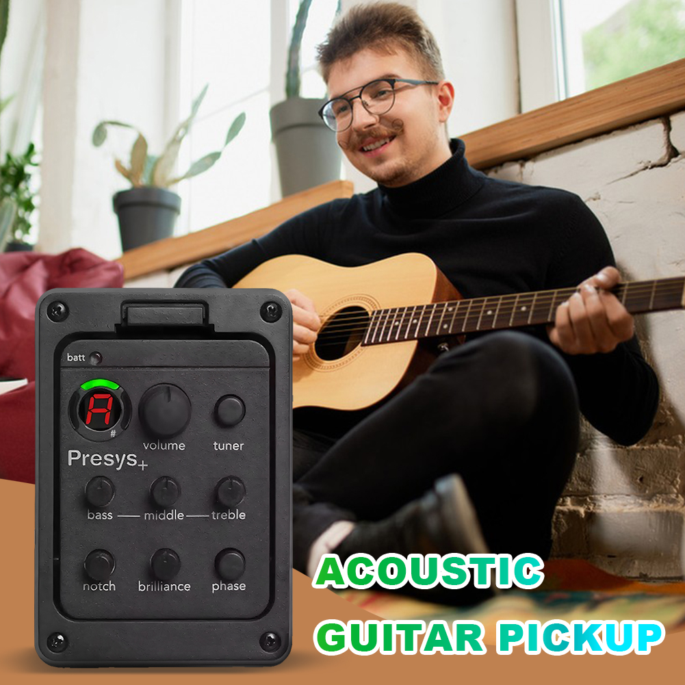 201 Classic Acoustic Guitar EQ Tuner Piezo Pickup Onboard Preamp System EQ Tuner Acoustic Guitar Preamp for Fishman Presys+