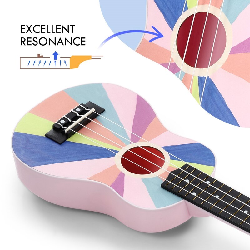 21 Inch Ukulele Kid Gitaar Vier String Hout Kinderen Ukulele Ukulele Uke Beginner Kit Kids Studenten Starter Beste Cadeau
