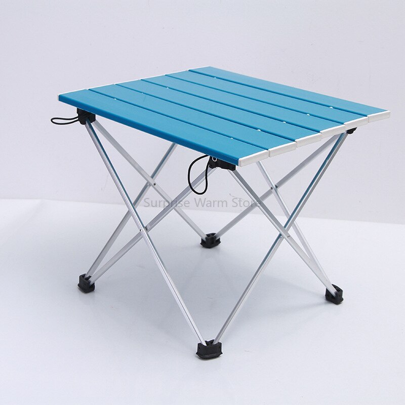 Outdoor Portable Foable Camping Table Ultra Light Aluminum Alloy Folding Table Portable Picnic Camping Barbecue Stall Table: blue