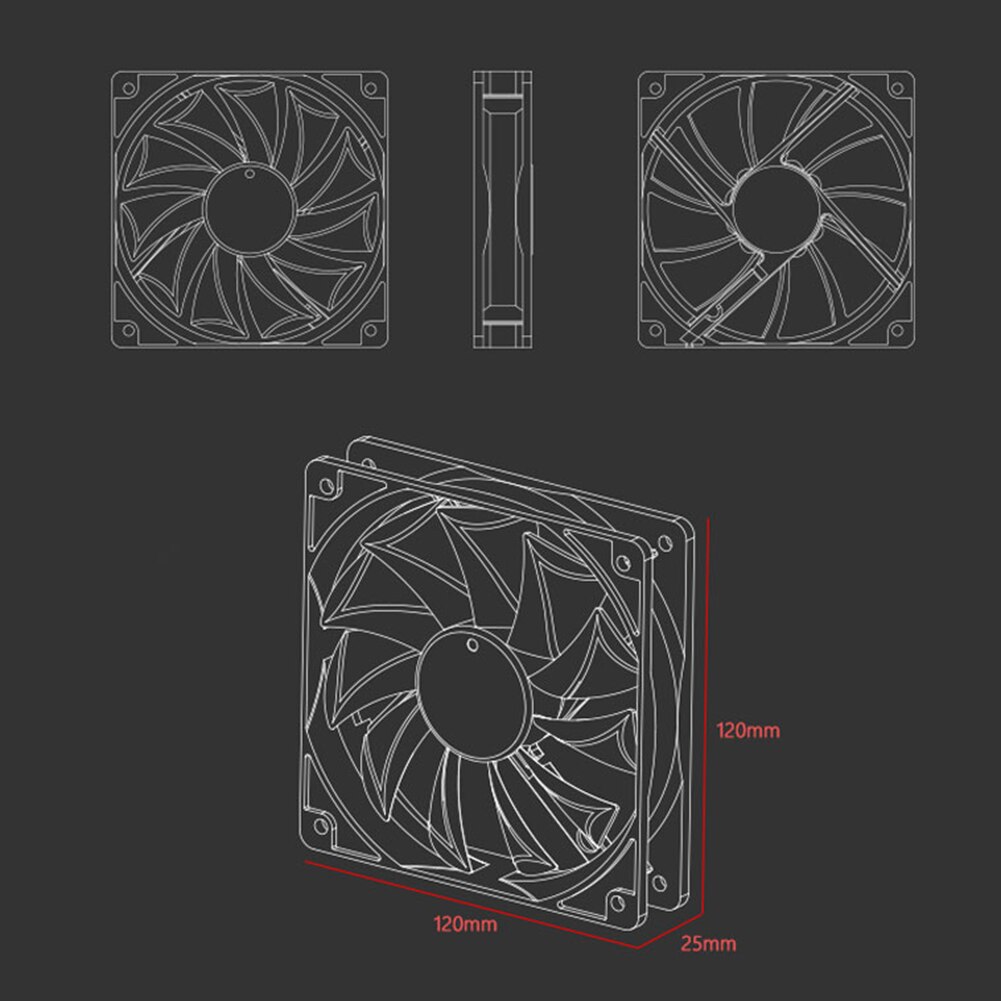 4 Pin 120Mm Desktop Chassis Fan Dc 12V Computer Pc Case Pwm Cooling Cooler Fan Geschikt Voor Water koeling Chassis Fan