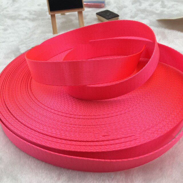 10Meters Herringbone 20mm Nylon Webbing Ribbons Dog Collar Backpack Knapsack Strap Belt Tape Bias Binding DIY Sewing Accessories: FluorescentRoseRed