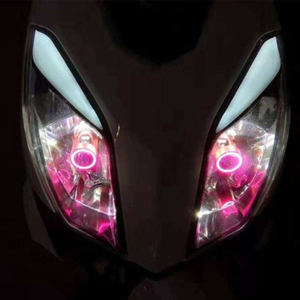 1PC/azul/rojo Ojo de Ángel H4 LED faro de la motocicleta DRL moto HS1 Ba20d bombilla accesorios Scooter 12V luz faro I6G7
