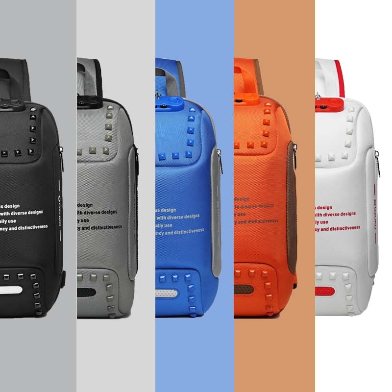 OZUKO Schoudertas Mannen USB Waterdichte Messenger Bag Borst Pakken Anti-diefstal Lock Crossbody Tassen voor Mannen Sling Bag fit 9.7 "iPad