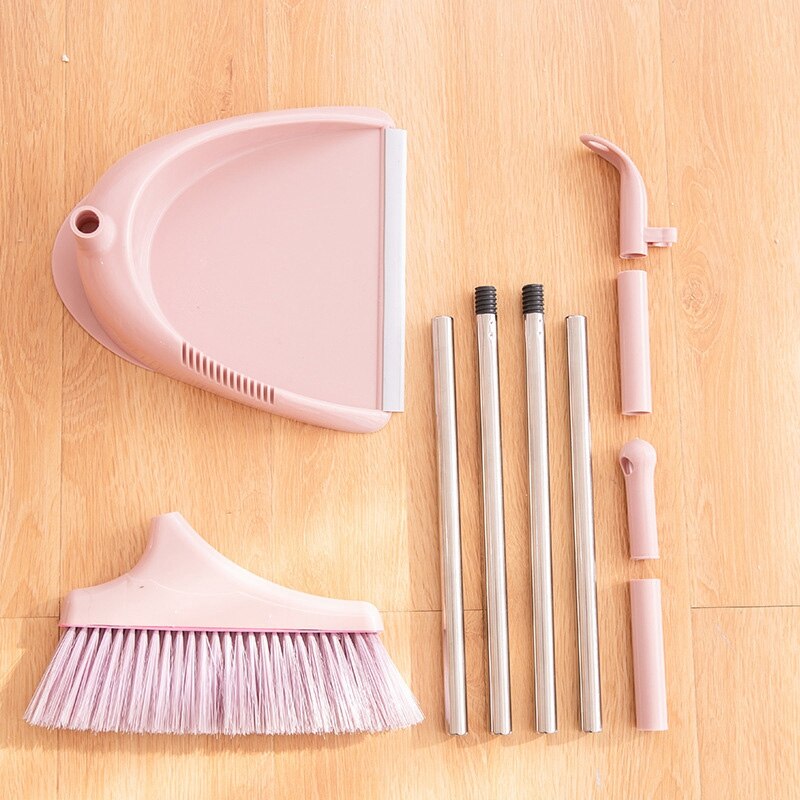 Household Cleaning Tools Broom Dustpan Set Foldable Plastic PP Broom Combination Soft Fur Clean Dust-Free Broom