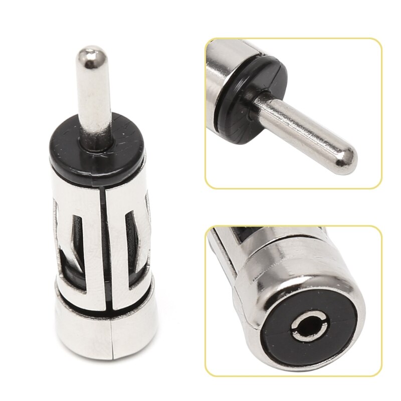 0.9*4Cm Auto Voertuigen Radio Stereo Iso Naar Din Zilver Antenne Antenne Mast Adapter Connector Legering Antenne plug