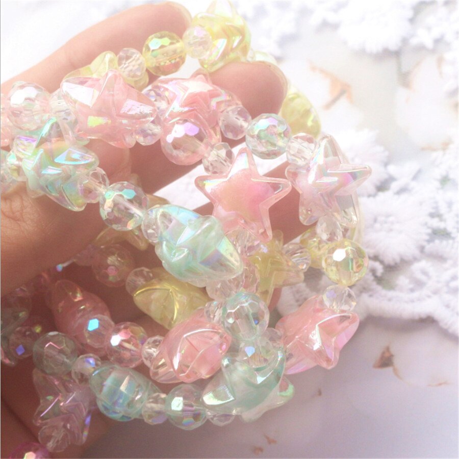 Bracelet Lolita fait à la main pour fille, couleur bonbon, perles, bijoux, D393