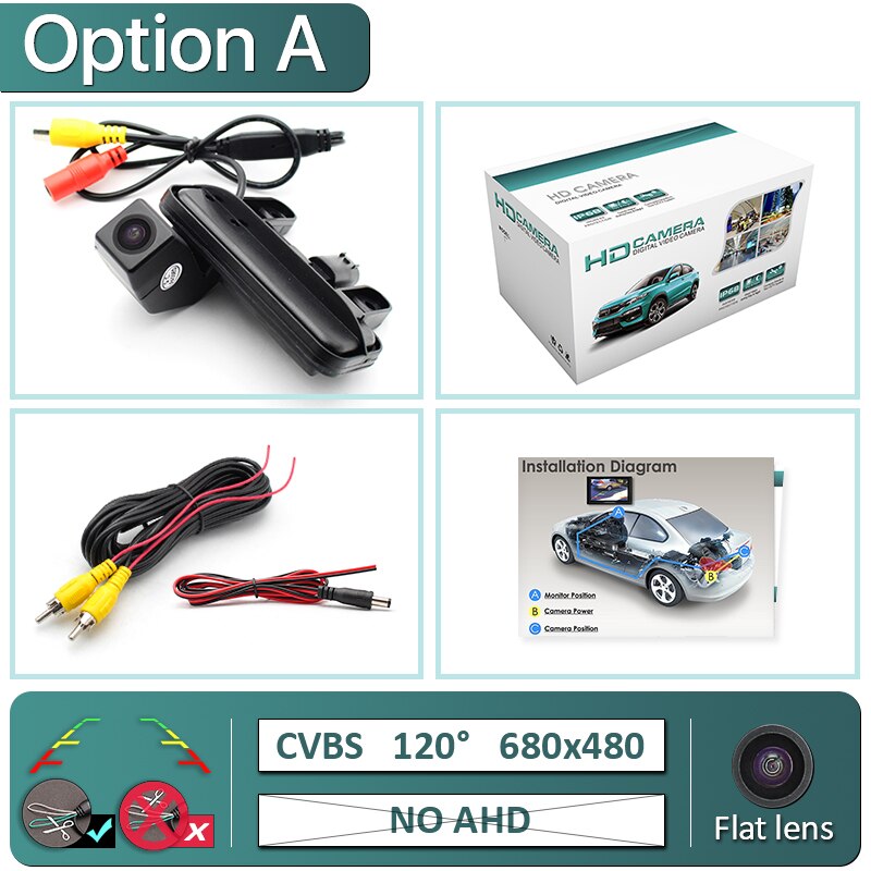 GreenYi 170 Degree 1920x1080P AHD Vehicle Rear View Camera for Mercedes Benz E Class E200 E260 E300 E350 E63 W212 C207 W207 Car: A-680x480-120deg