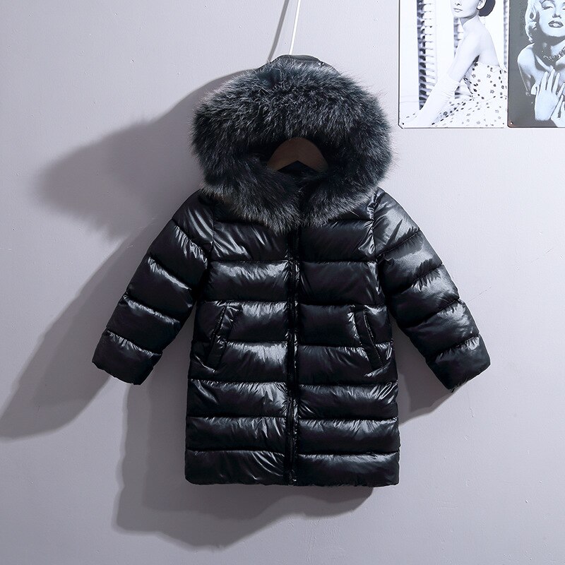 Baby drenge jakker vinter småbørn pige vindtæt pels med hætte dun solid lang style flyverdragt til 3-9y børn drenge