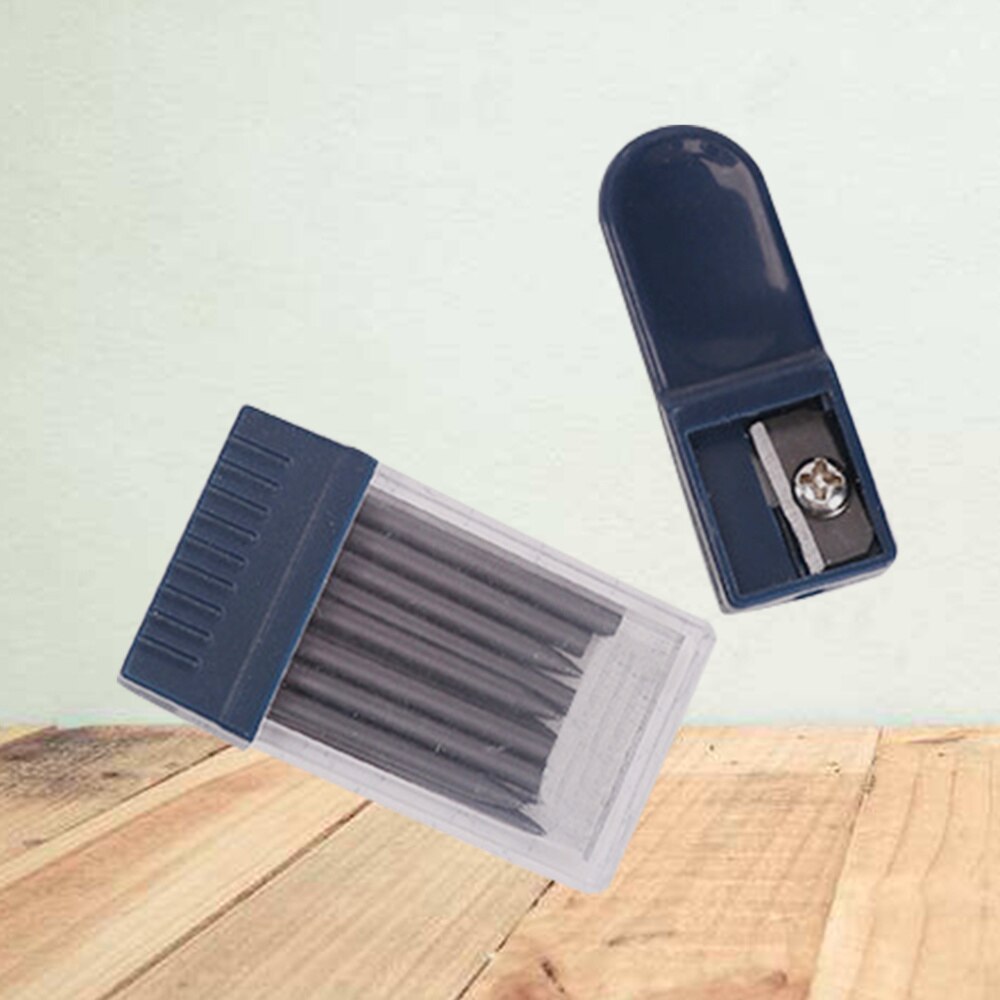 2 Set 2mm Compass Core Replacement Pencil Lead Stationery with Pencil Sharpener for Students Drafting Tools Compasses Tool