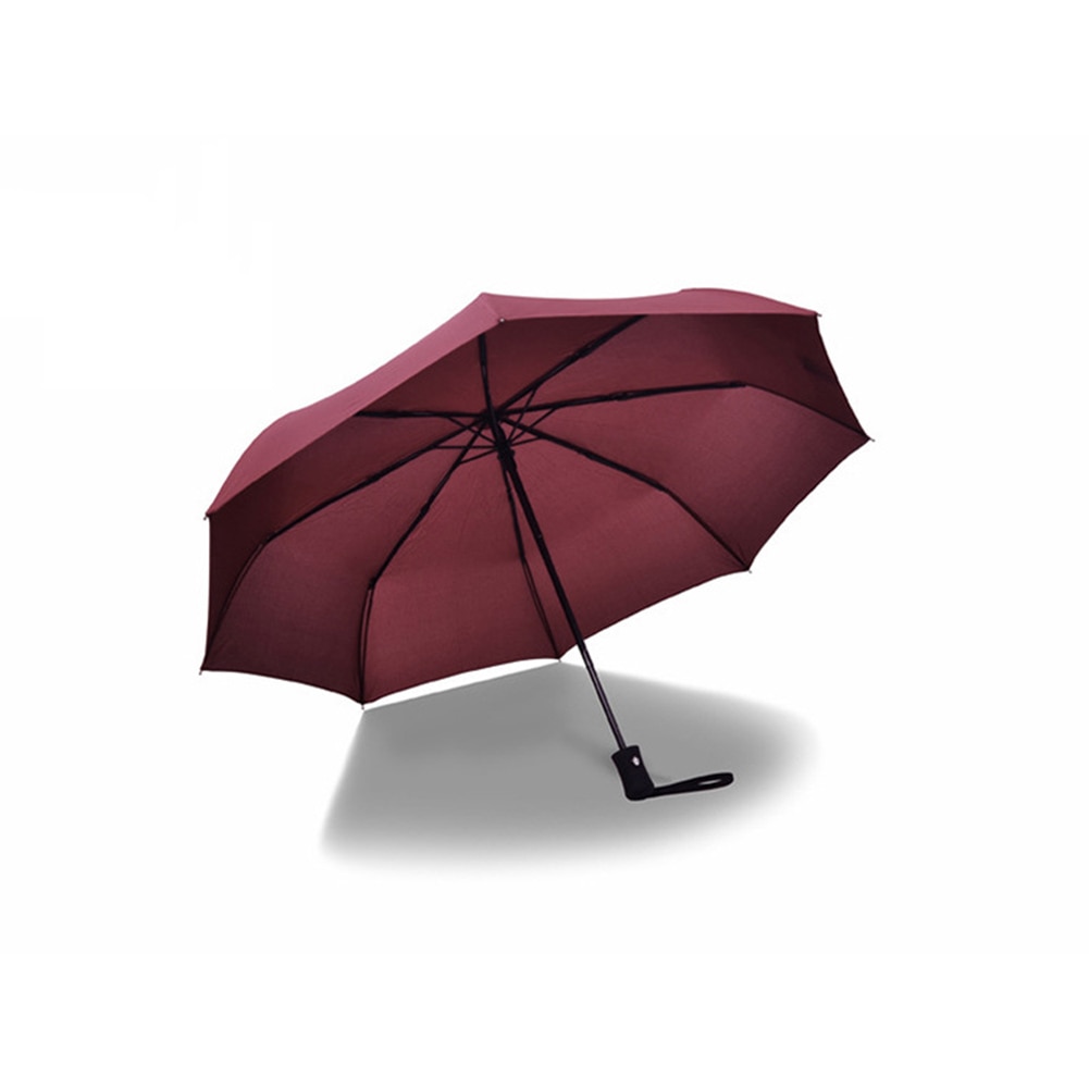 Folding Umbrella Rain Anti-UV Waterproof Automatic Open Close Portable 3 Fold For Travel XR: wine red