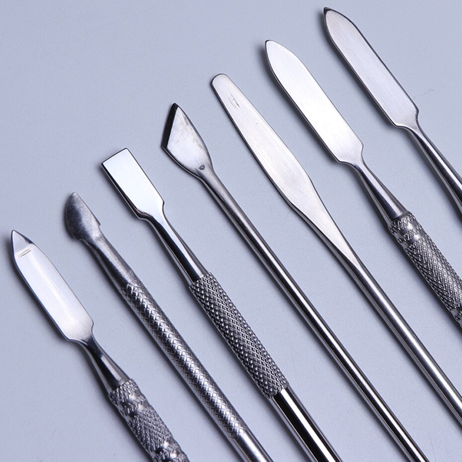 1pcs Dual-end Nail Cuticle Pusher Remover Stainless Steel UV Gel Polish Removal Trimmer Dead Skin Grinding Manicure Tool JI809-1