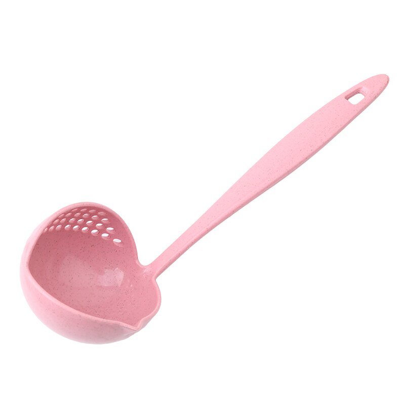 2 in 1 Long Handle Soup Spoon Home Strainer Cooking Colander Kitchen Scoop Plastic Ladle Tableware Kitchen Gadgets