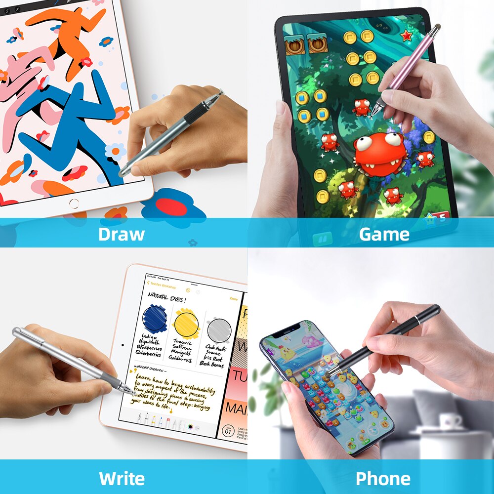 Universal 2 in 1 stylus penna ritplatta pennor kapacitiv skärm pekpenna för android mobiltelefon smart penna tillbehör