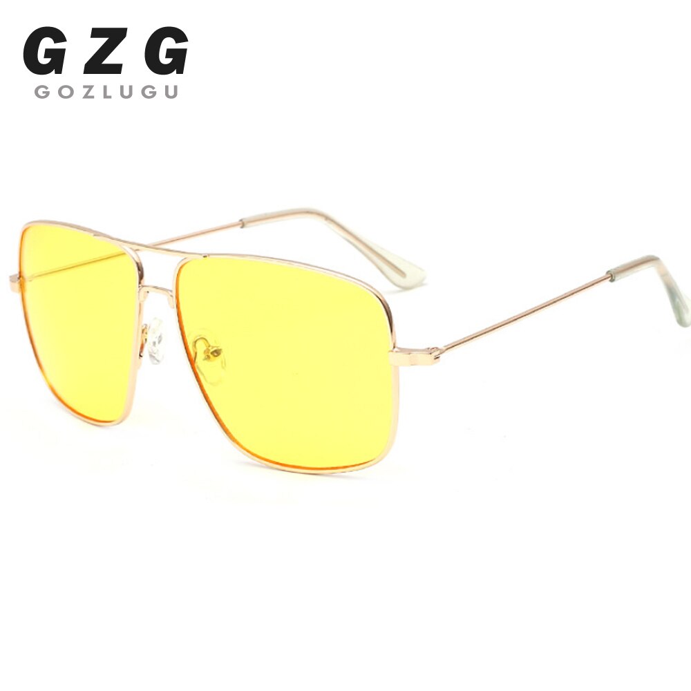 GOZLUGU Vintage Gold Metal Frame Brillen Heren Dames zonnebril Retro Vierkante Optische Lens Eyewear Nerd Clear Lens Bril: night vision