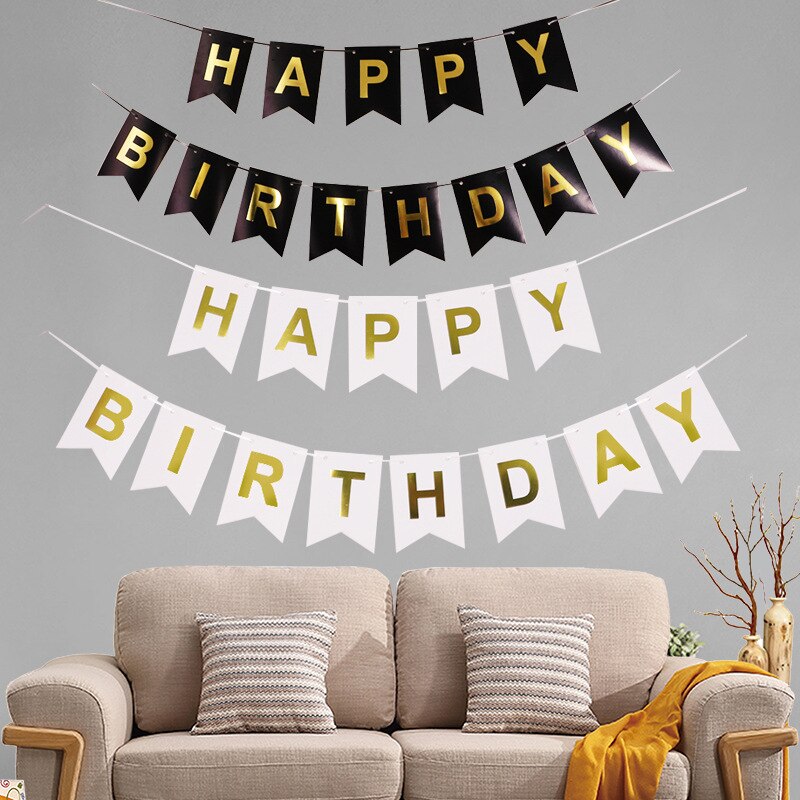 Novo feliz aniversário banner bunting bandeira decoração de festa crianças decoração ornamento do bebê colorido menina menino partis suprimentos