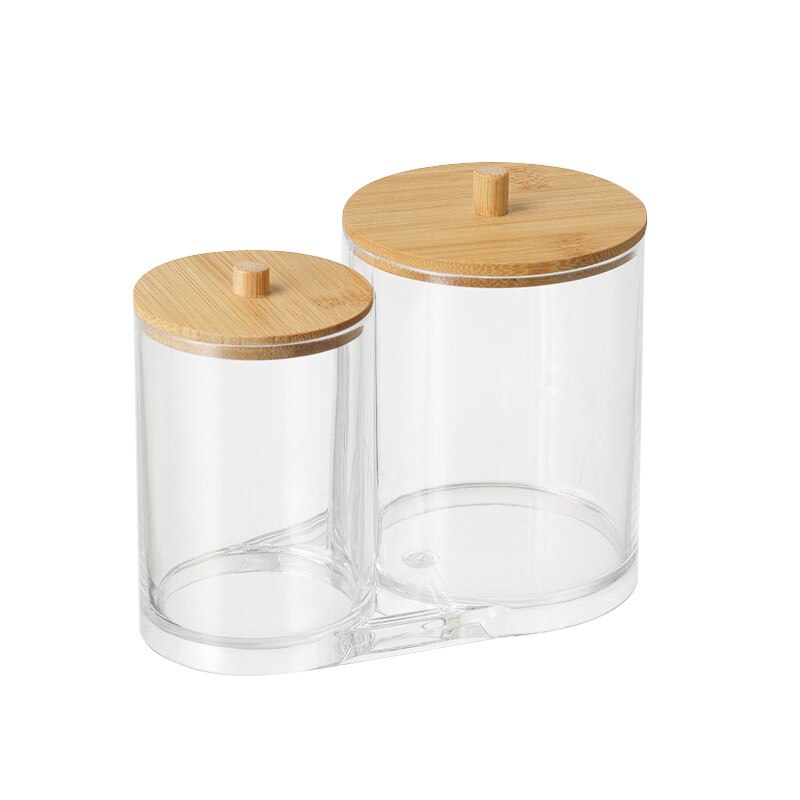 Acrylic wooden storage box Transparent bamboo cover Desktop storage Organizer for kitchen living room Small Storage container