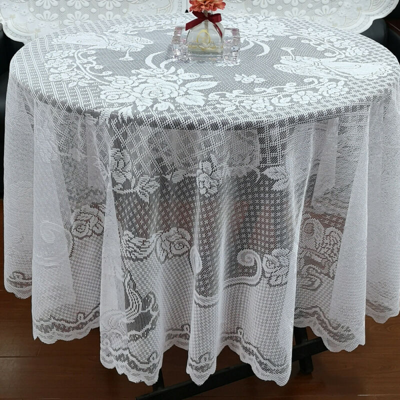 Vintage engelblonde duge rektangel rundt bord klud dække hjem fest indretning