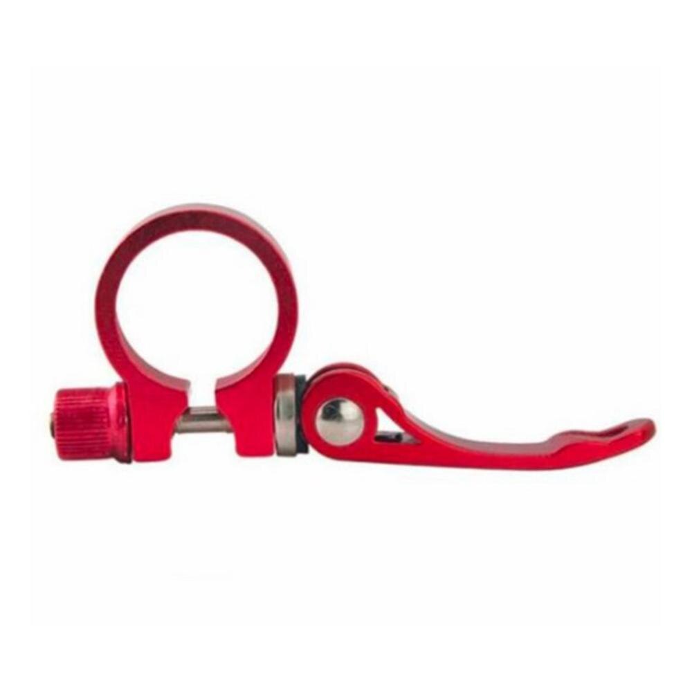 5 Colors Aluminum Alloy Bicycle Quick Release Seat Tube Clamp Mountain Bike Rack Seat Tube Clamp Lock: red 34.9mm
