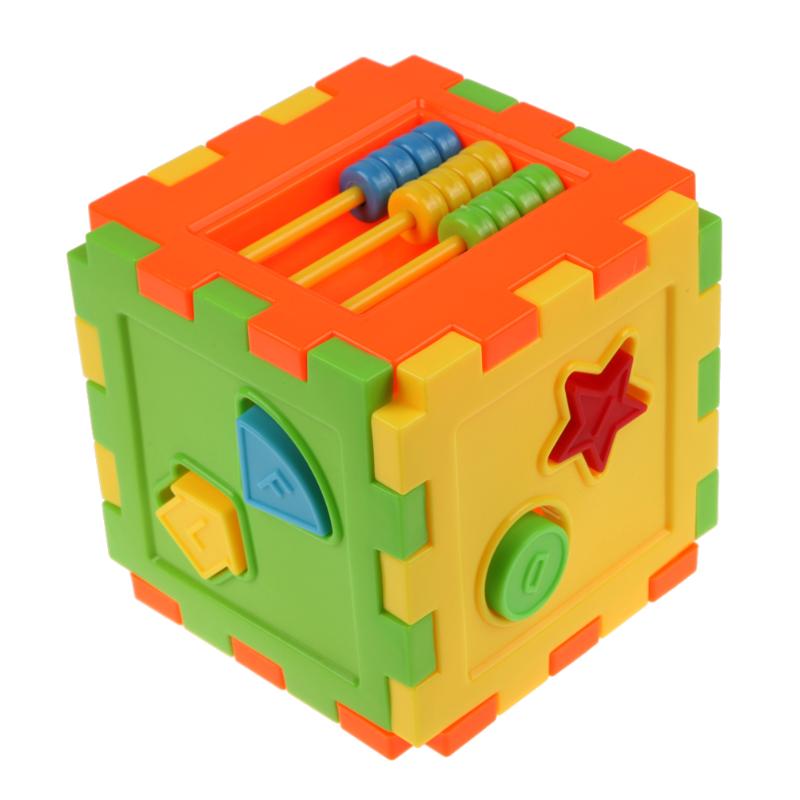 Kleurrijke Baby Blokken Speelgoed Cube Bricks Geometrische Bijpassende Blokken Baby Kids Intelligentie Educatief Sorteren Box Speelgoed Kerstcadeau