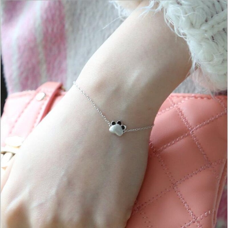 Female High 925 Sterling Silver Jewelry Short Paragraph accessories Cat Kit Sweet Bracelet SB38