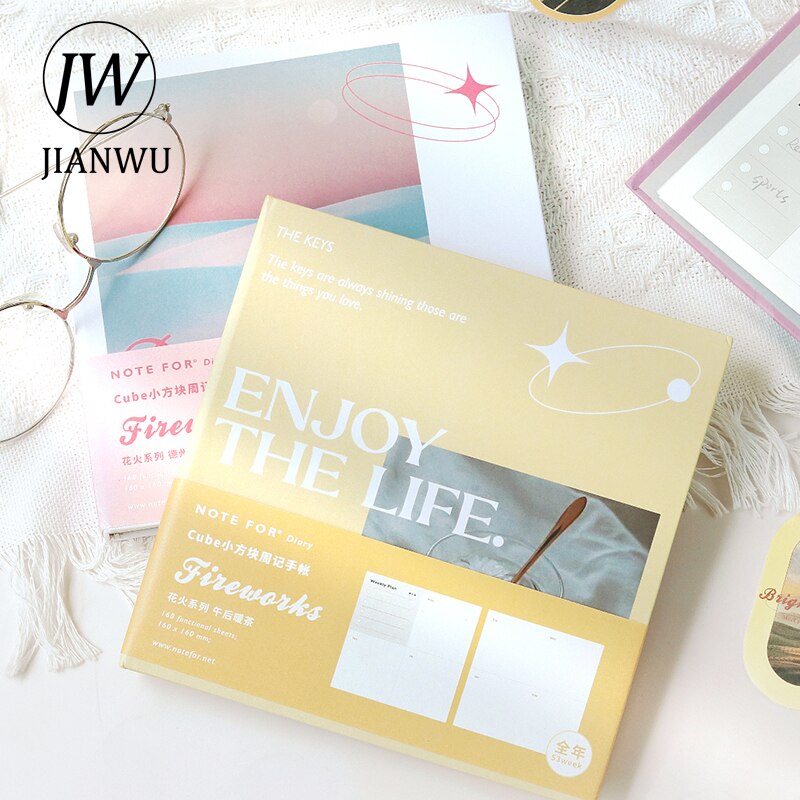 JIANWU Hardcover Square Notebook Simple journal notebook Students Daily Planning To Do List Journal School Supplies