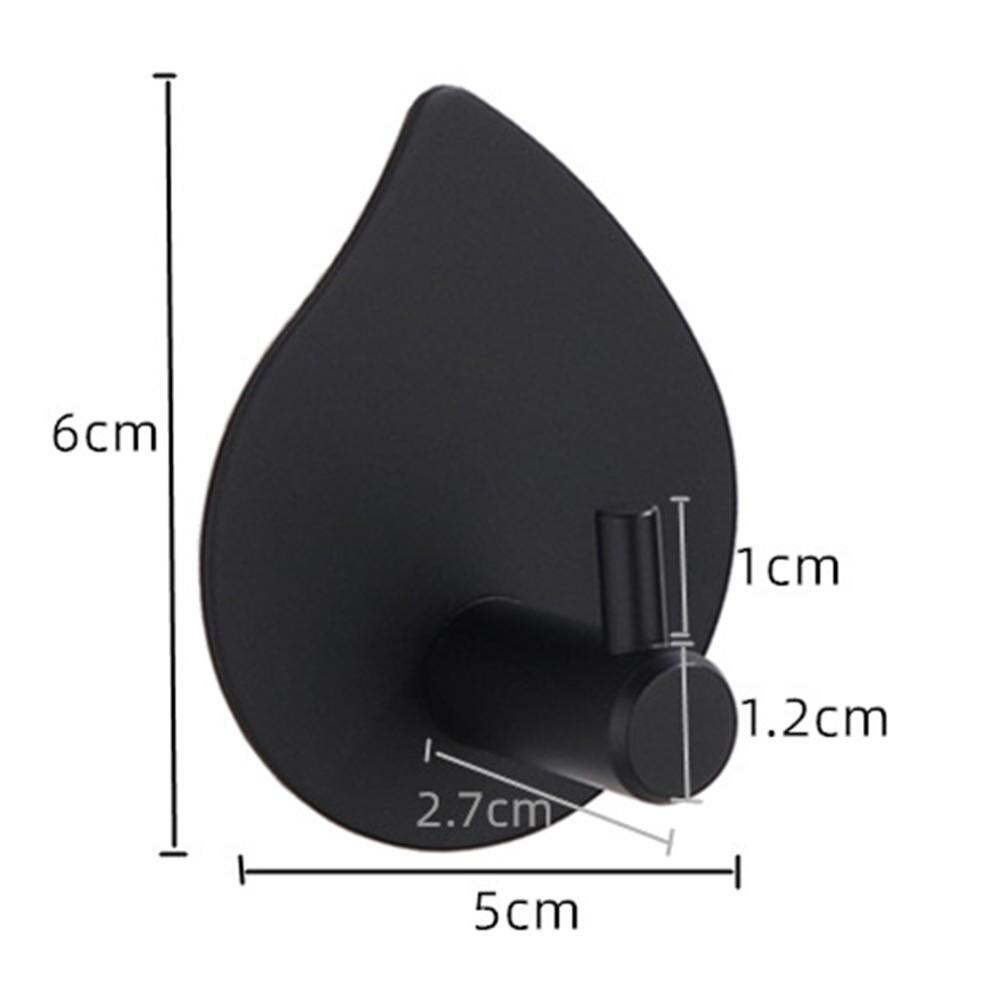 Creativity Wall Hook Stainless Steel Single Hook Self-Adhesive Coat Hook For Hanging Bathroom kitchen Home Organizer: Black C
