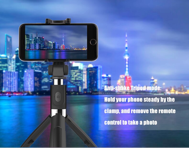 3 in 1 bluetooth monopod stativ stativ til xiaomi redmi note huawei iphone 11 xr 7 8 plus samsung mobiltelefon smartphone stativer