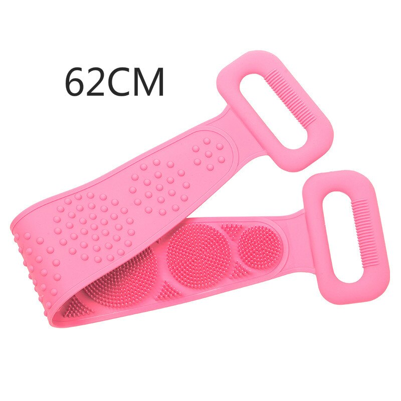 Silikon Zurück Wäscher Weiche Luffa Schlecht Handtuch Schlecht Gürtel Körper Peeling Massage Für Dusche Körper Reinigung Schlecht Dusche Gurt: Rosa 62cm