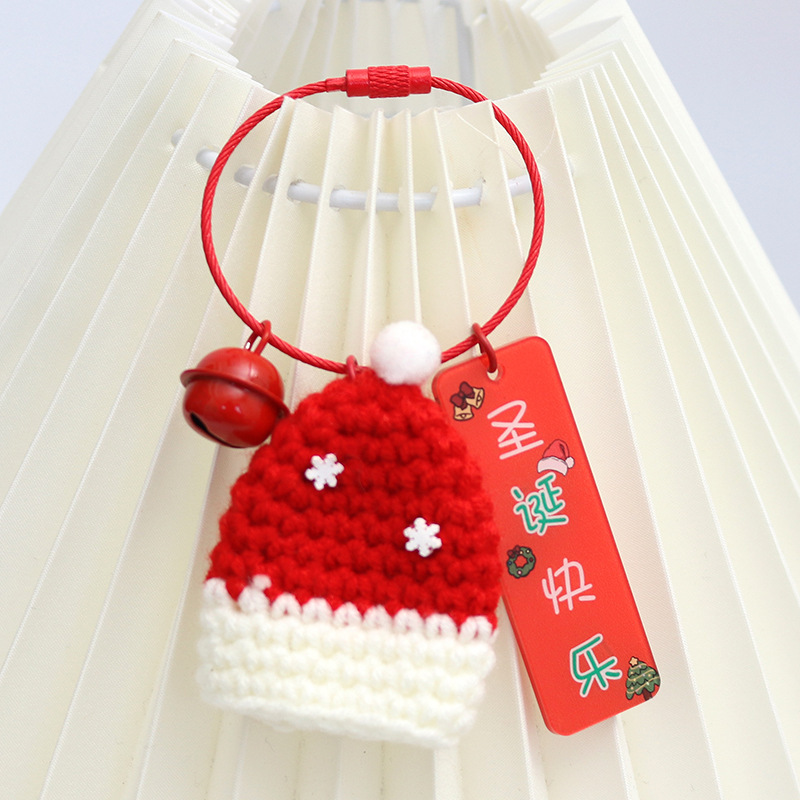 Pendentifs de Noël au Crochet - Porte-clés de Noël Tissés à la Main - Jolie Décoration de Sac pour Amis: Vert Clair